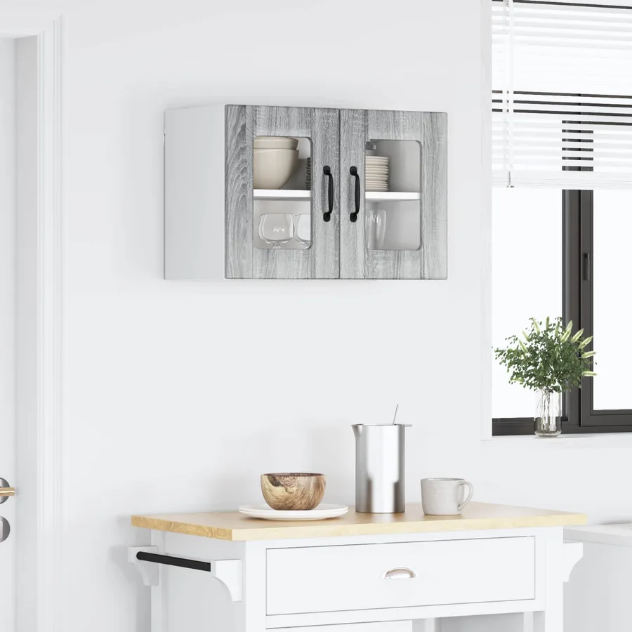 Cabinet en verre mural LUCCA Sonoma gris 60 x 31 x 40 cm - 4