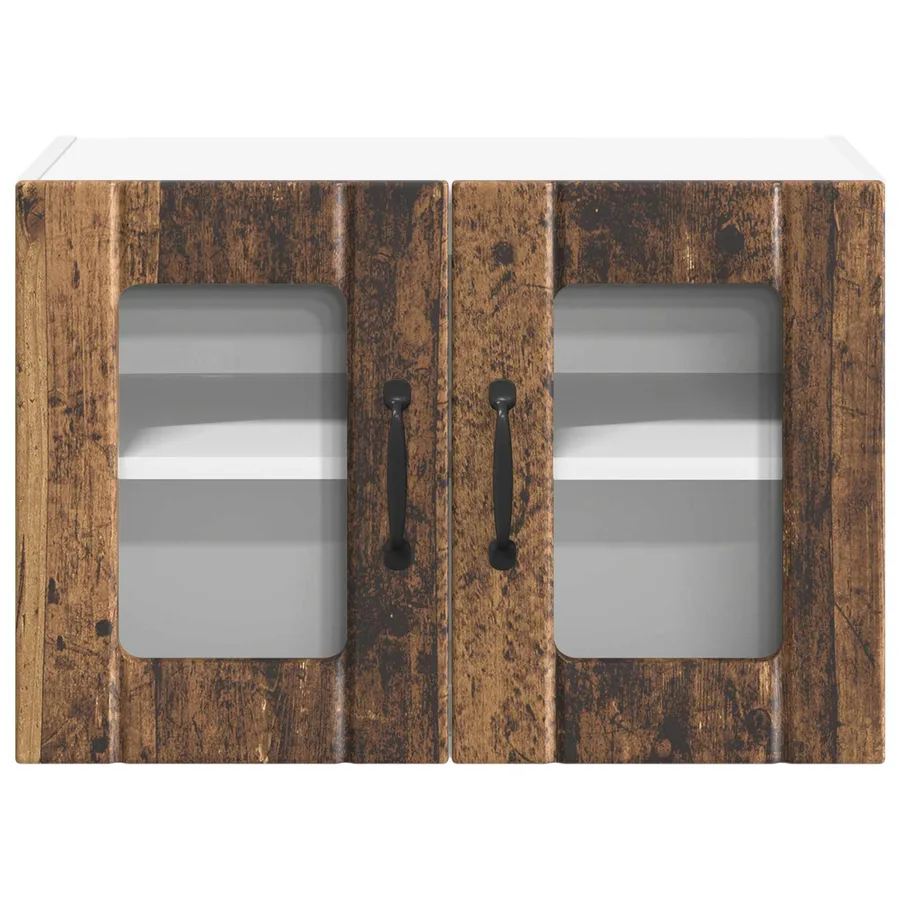 Cabinet en verre mural LUCCA 2 pcs Bois ancien 60 x 31 x 40 cm - 7