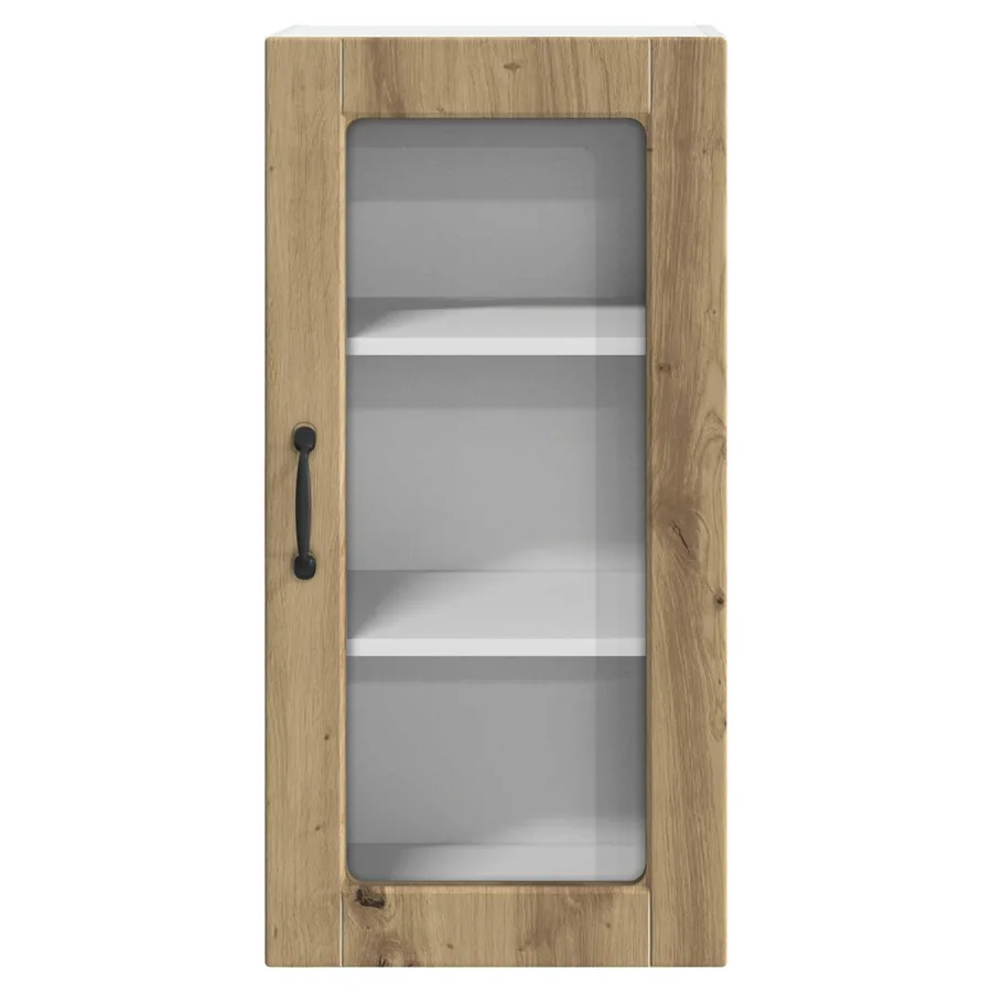 Cabinet en verre mural LUCCA Chêne artisanal 40 x 31 x 80 cm - 6