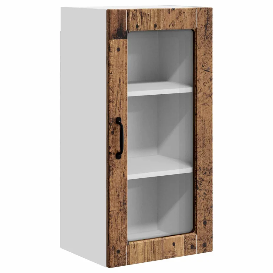 Cabinet en verre mural LUCCA Bois ancien 40 x 31 x 80 cm - 2