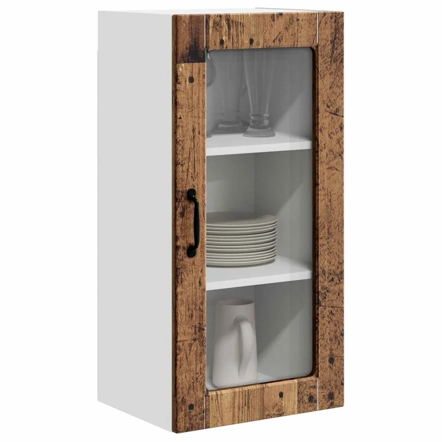 Cabinet en verre mural LUCCA Bois ancien 40 x 31 x 80 cm - 3