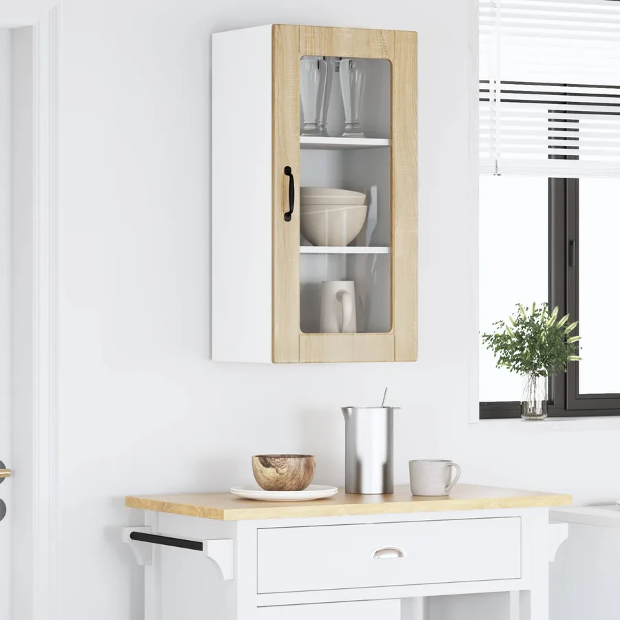Cabinet en verre mural LUCCA Chêne Sonoma 40 x 31 x 80 cm - 4