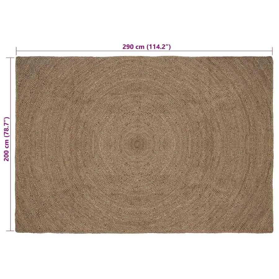 Tapis de surface Gris 200 x 290 cm Jute - 7