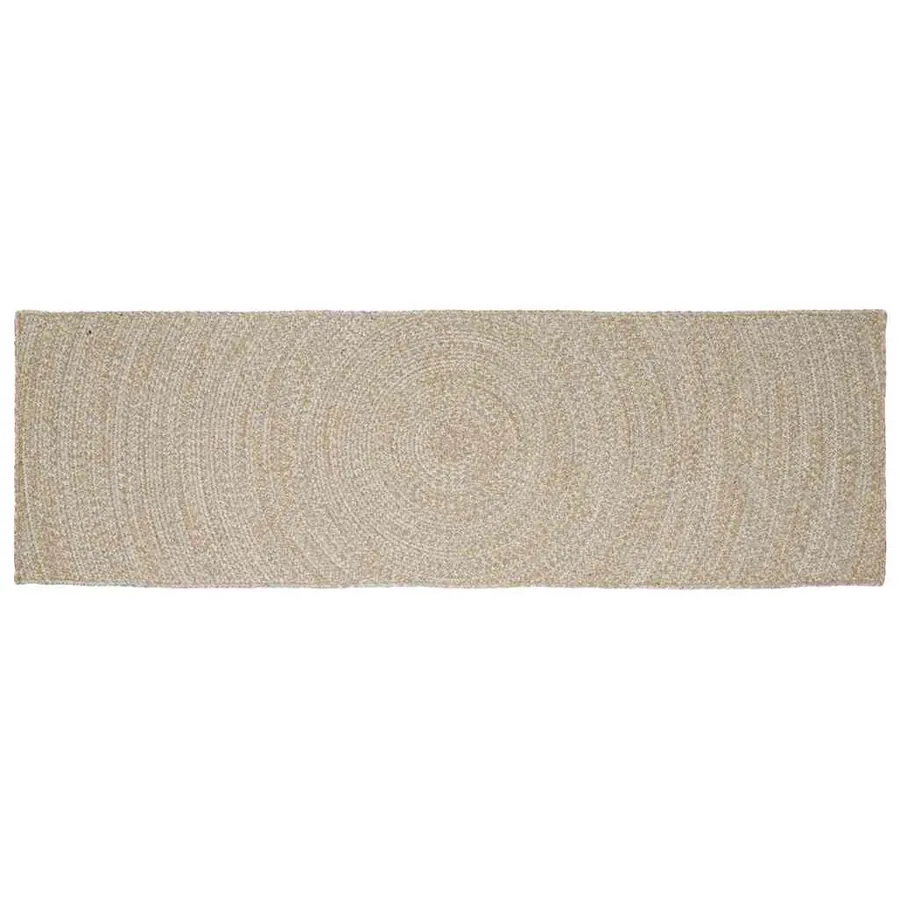 Tapis de surface Naturel et Blanc 80 x 300 cm Jute