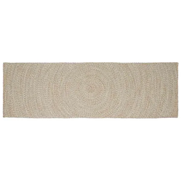 Tapis de surface Naturel et Blanc 80 x 300 cm Jute