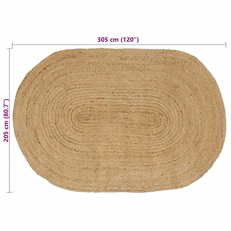 Tapis de surface Naturel 205 x 305 cm Jute - 7