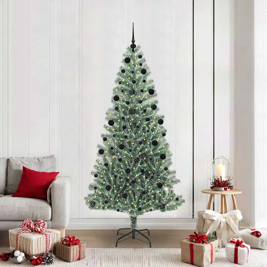 Arbre de Noël artificiel floconné de neige avec lumière LED
