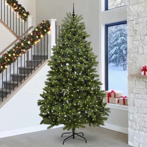 Sapin de Noël artificiel avec 300 LED Vert 300 cm PVC et métal
