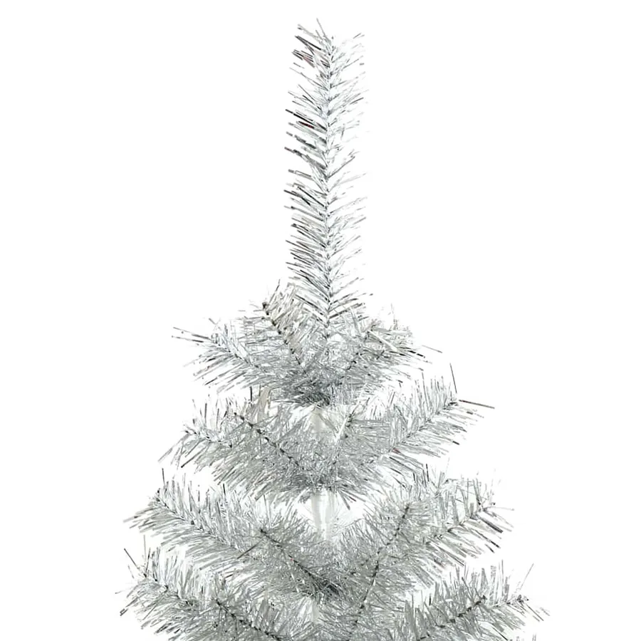 Sapin de Noël avec 300 LED avec support Argent 240 cm PET - 10