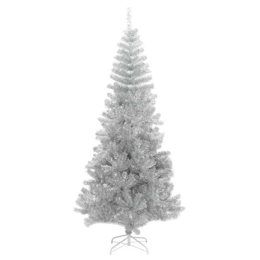 Sapin de Noël avec 300 LED avec support Argent 240 cm PET - 5