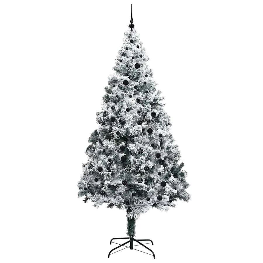 Sapin de Noël artificiel Blanc 240 cm PVC, Acier et Plastique - 4