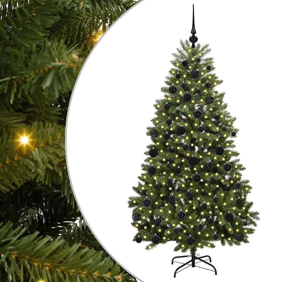 Sapin de Noël artificiel avec 300 LED Vert 180 cm PVC et métal - 2