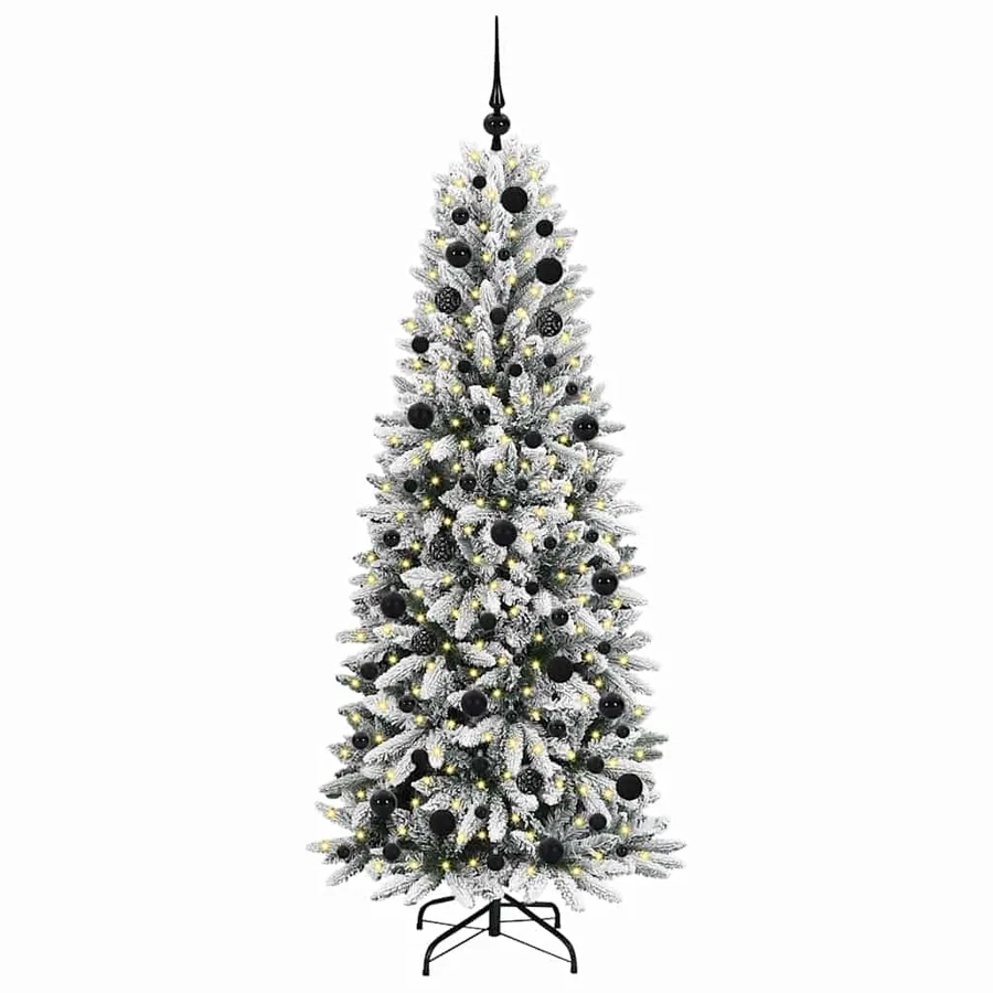 Sapin de Noël artificiel avec 300 LED avec support Blanc 180 cm - 3
