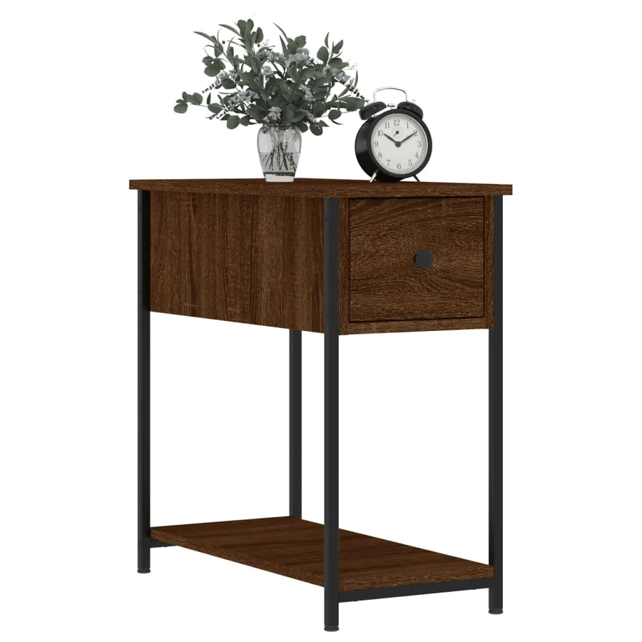 Tables de chevet 2pcs chêne marron 30x60x60cm bois d'ingénierie - 3