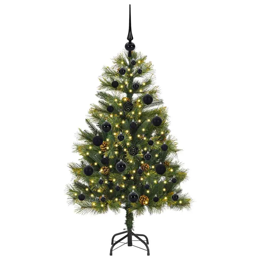 Sapin de Noël artificiel avec branches pliables et cônes 120 cm - 3