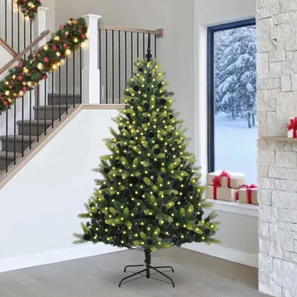 Arbre de Noël artificiel en silicone flexible 300 LEDs 240 cm