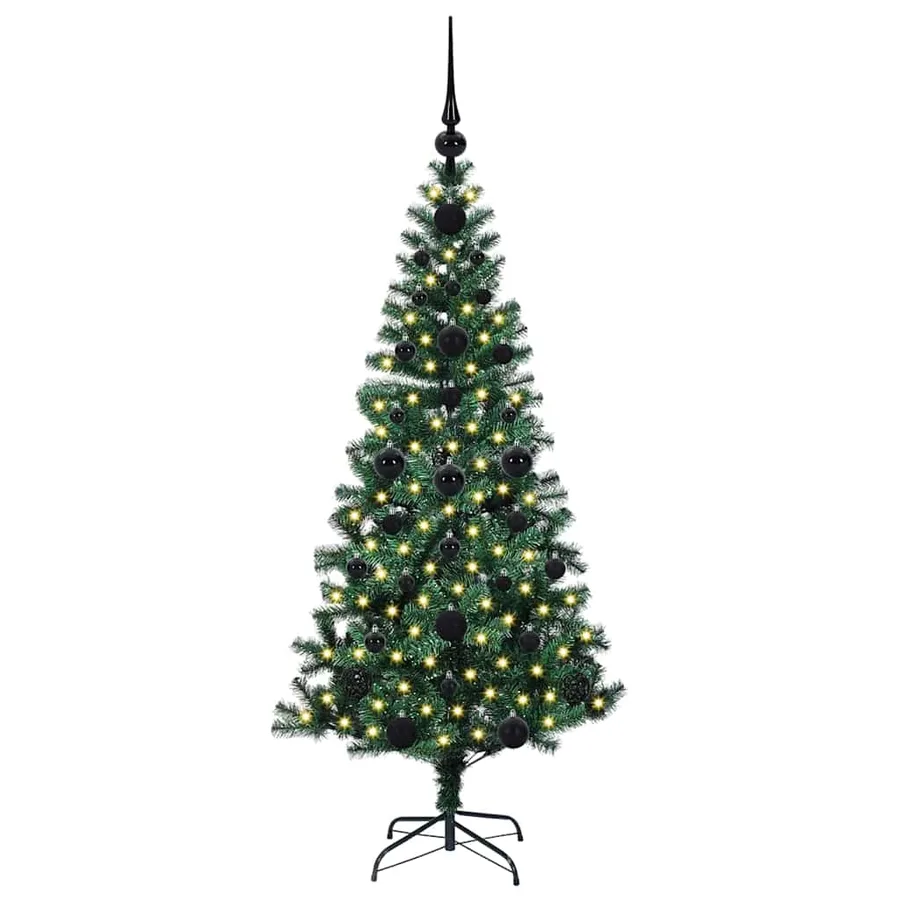 Sapin de Noël artificiel pré-éclairé Vert 120 cm PVC et métal - 3