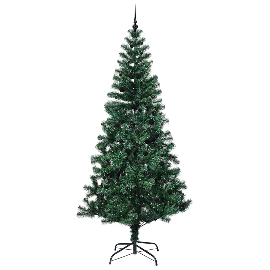 Sapin de Noël artificiel pré-éclairé Vert 240 cm PVC et métal - 4