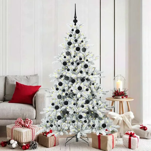 Sapin de Noël Artificiel à Branches Articulées Blanc 180 cm