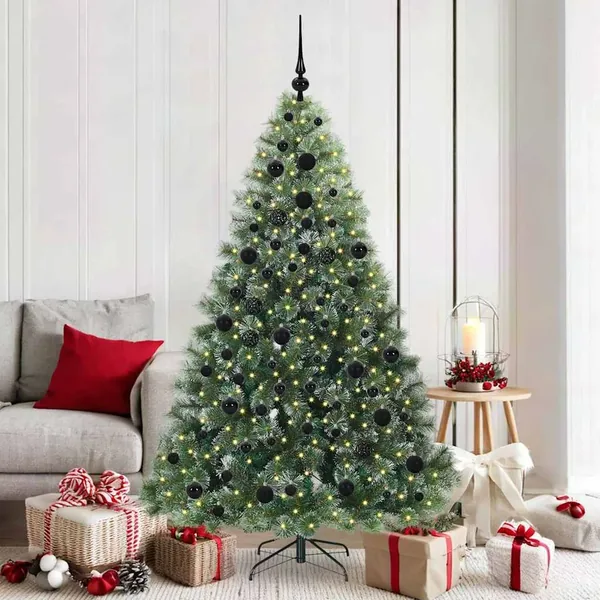 Sapin de Noël artificiel avec 300 LED Vert 180 cm PE et PVC