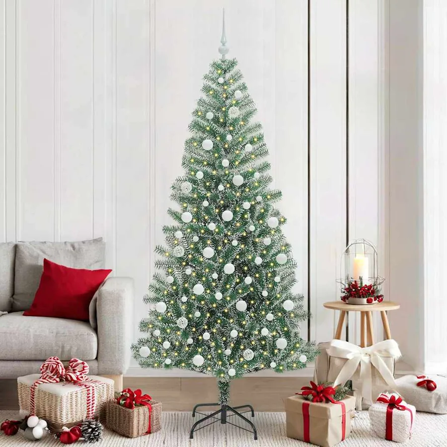 Arbre de Noël artificiel floconné de neige avec lumière LED