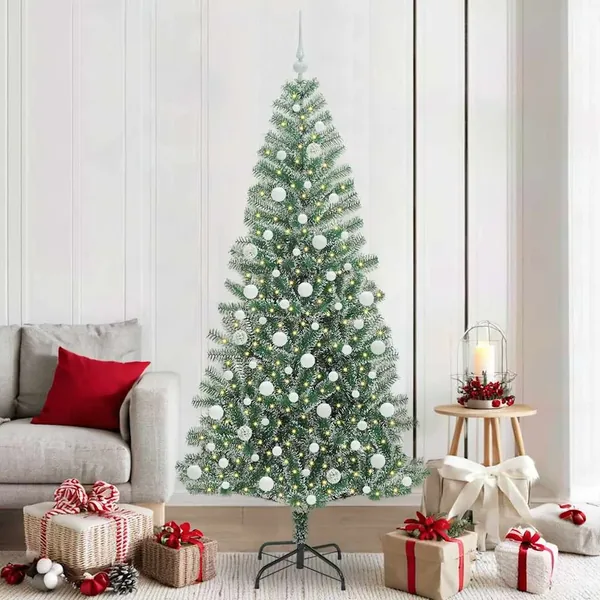 Arbre de Noël artificiel floconné de neige avec lumière LED