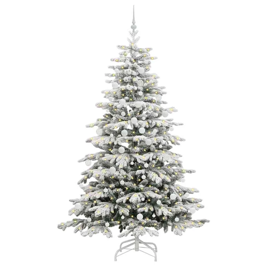 Sapin de Noël Artificiel à Branches Articulées Blanc 210 cm - 3