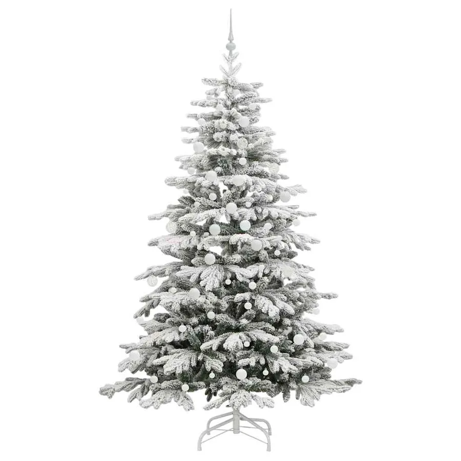 Sapin de Noël Artificiel à Branches Articulées Blanc 210 cm - 4