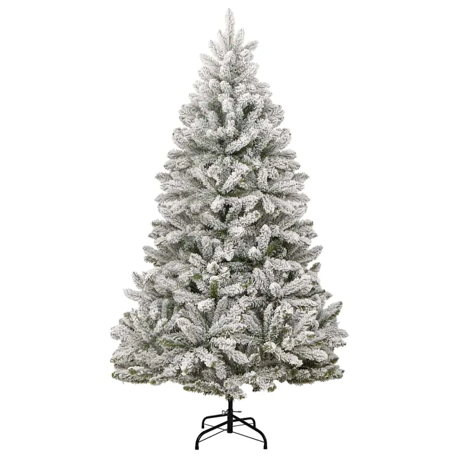 Sapin de Noël artificiel Vert et blanc 210 cm PVC et métal - 5