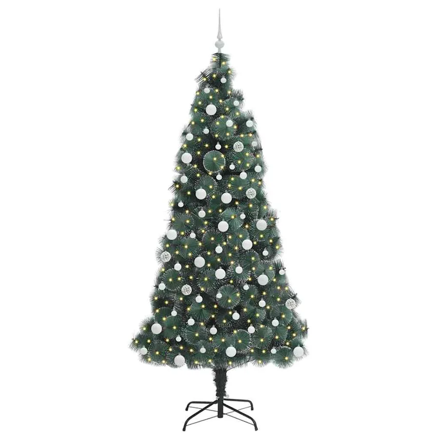 Sapin de Noël artificiel pré-éclairé avec ensemble de boules - 3