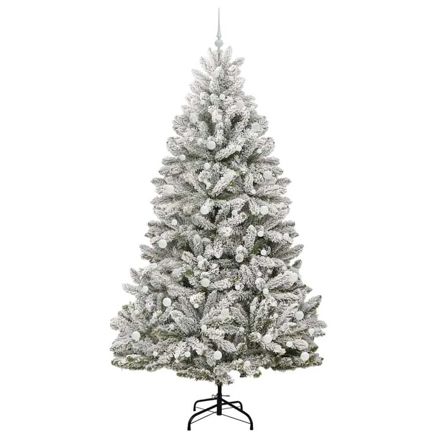 Sapin de Noël artificiel Vert et blanc 240 cm PVC et métal - 4