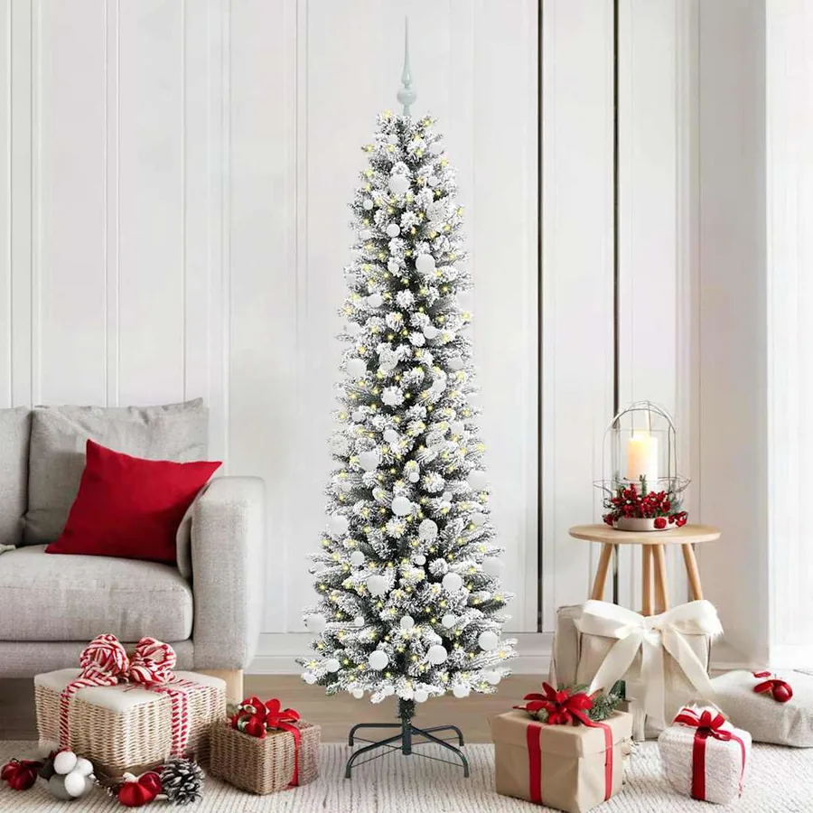 Sapin de Noël artificiel Blanc 180 cm PVC, métal et plastique