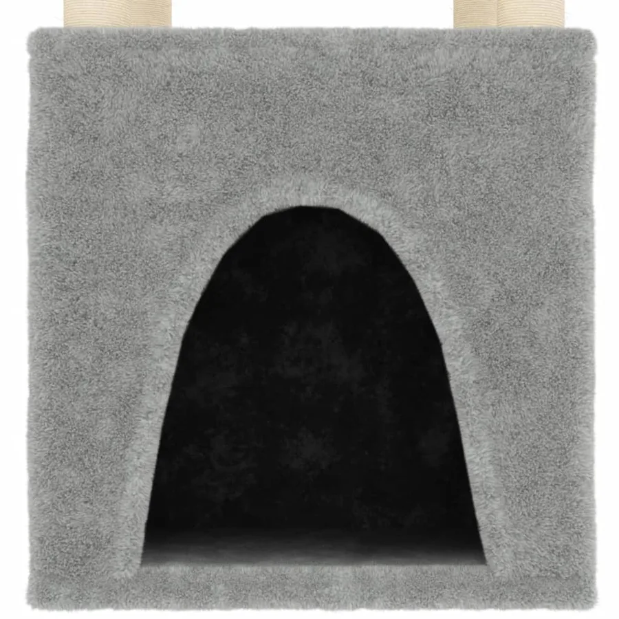 Arbre à chat avec griffoirs en sisal gris clair 147 cm - 6