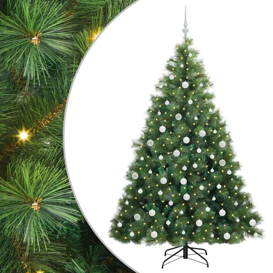 Sapin de Noël artificiel avec 300 LED Vert 180 cm PE et PVC - 2