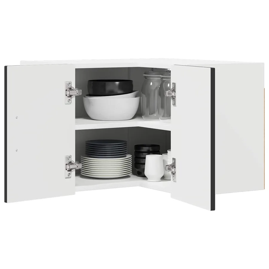 Cabinet d'angle mural LUCCA Noir 57 x 57 x 40 cm - 2