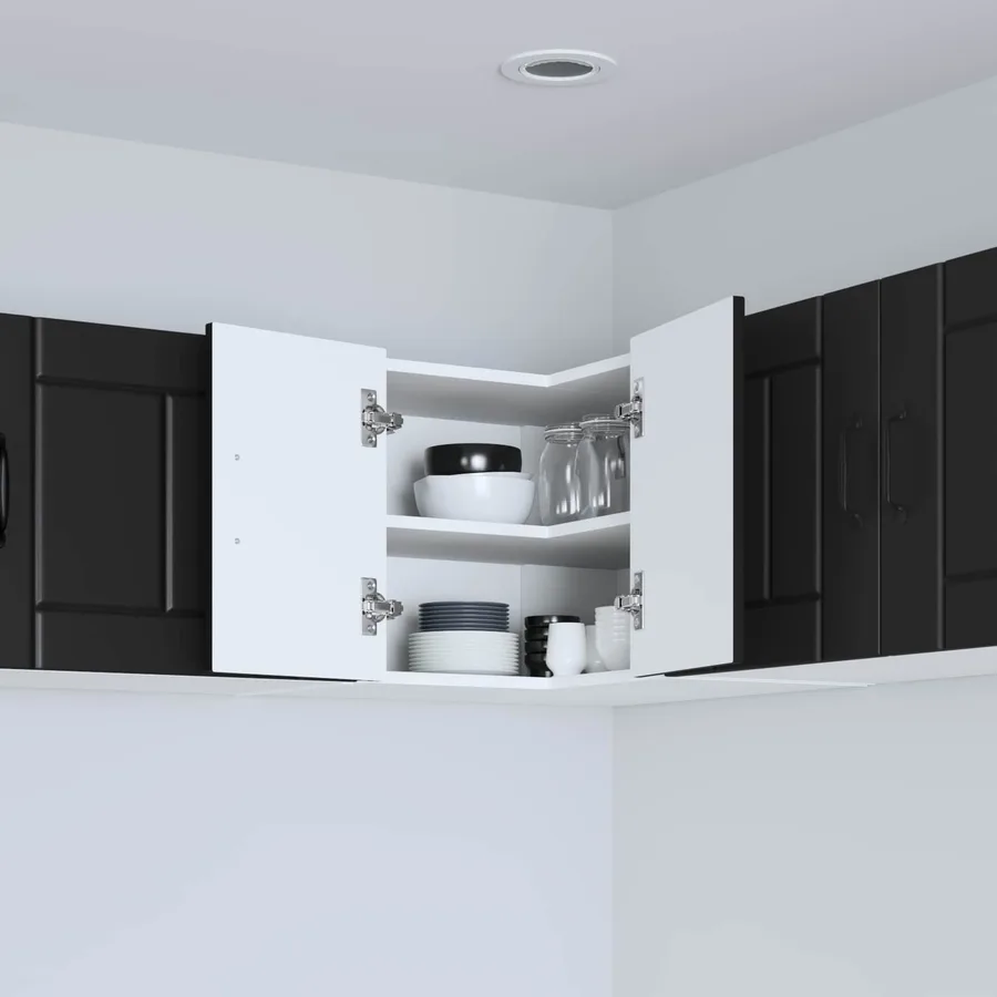 Cabinet d'angle mural LUCCA Noir 57 x 57 x 40 cm - 3