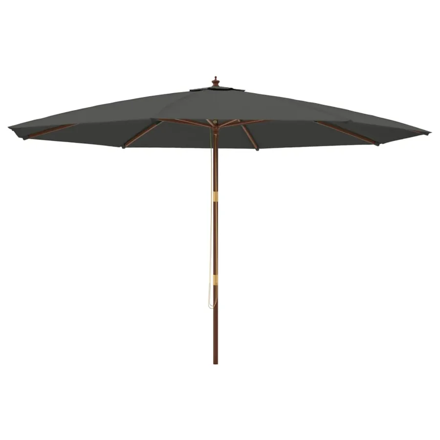 Parasol de jardin avec mât en bois anthracite 400x273 cm - 2
