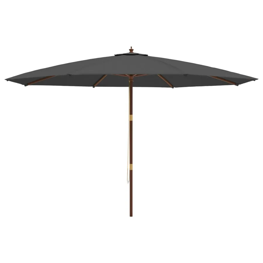 Parasol de jardin avec mât en bois anthracite 400x273 cm - 4