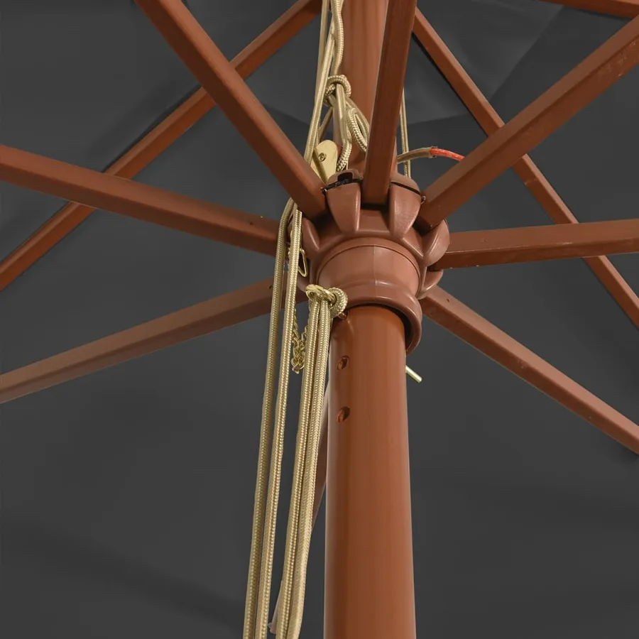 Parasol de jardin avec mât en bois anthracite 400x273 cm - 6