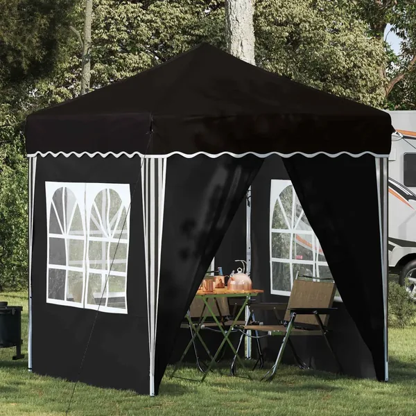 Tente de fête pop-up 195 x 195 x 245 cm Noir Tissu Oxford