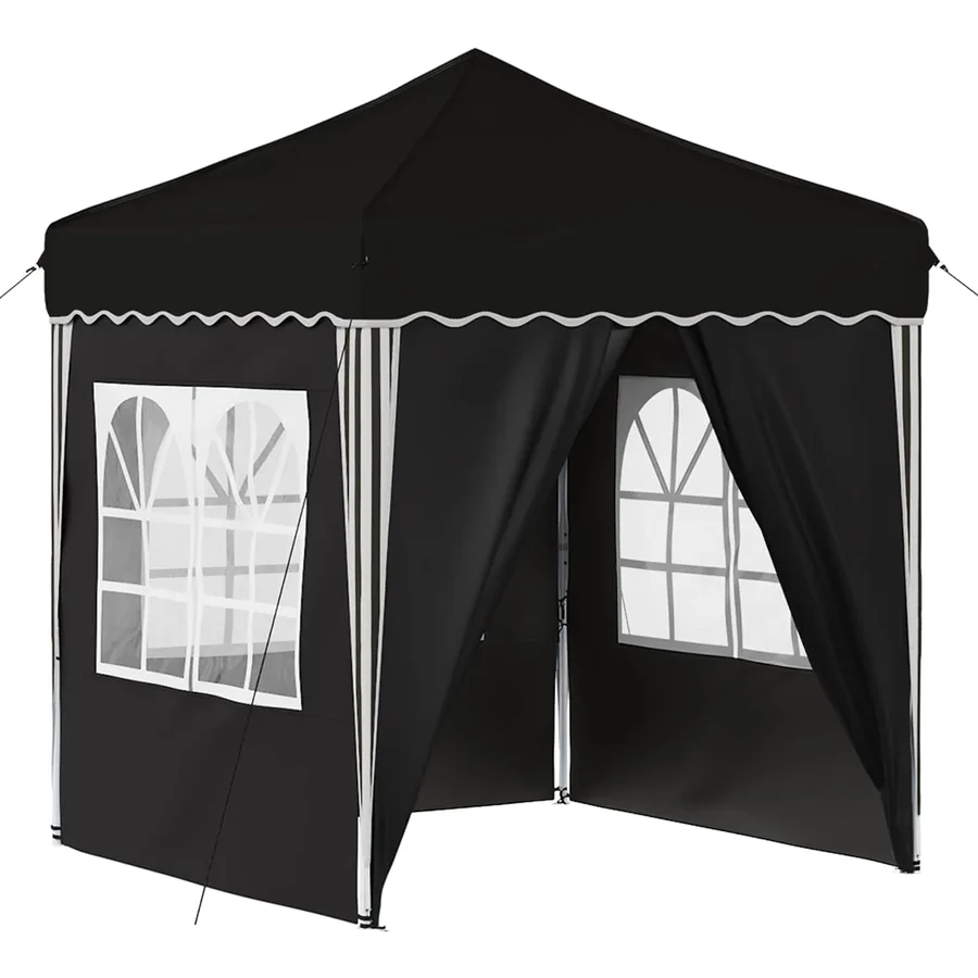Tente de fête pop-up 195 x 195 x 245 cm Noir Tissu Oxford - 2