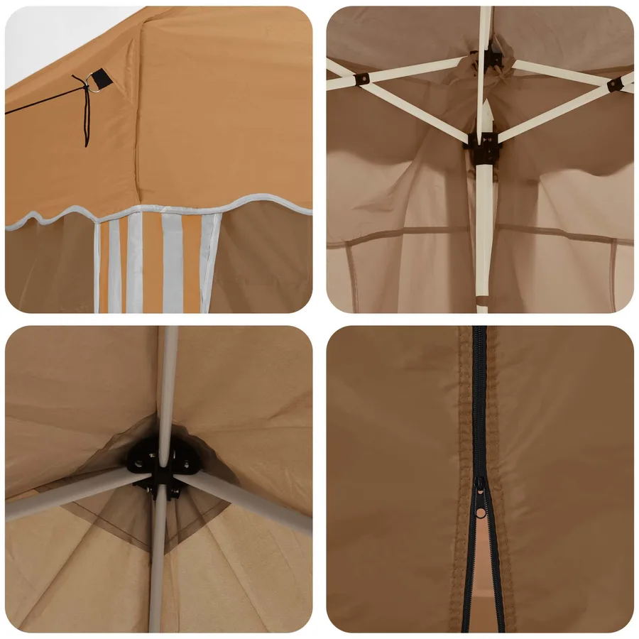 Tente de fête pop-up 195 x 195 x 245 cm Beige Tissu Oxford - 12