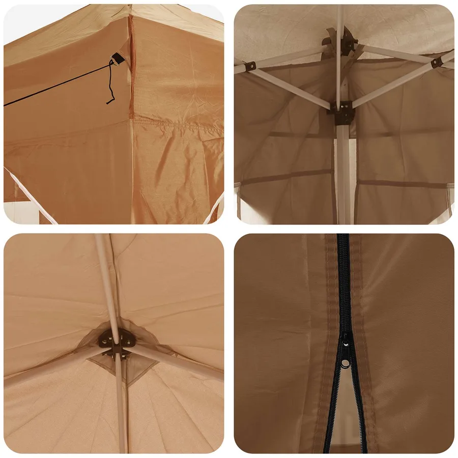 Tente de fête pop-up 192 x 192 x 245 cm Beige - 12