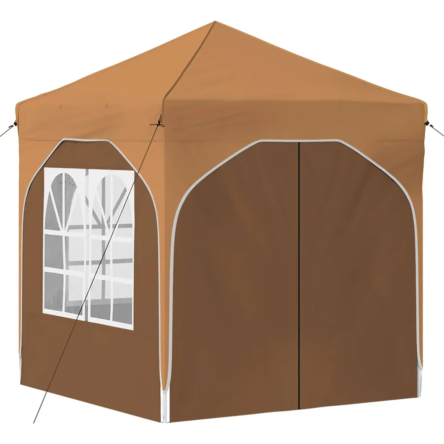 Tente de fête pop-up 192 x 192 x 245 cm Beige - 5