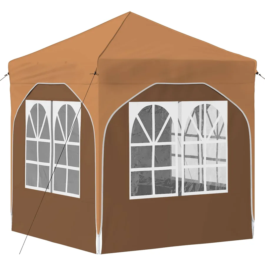 Tente de fête pop-up 192 x 192 x 245 cm Beige - 9
