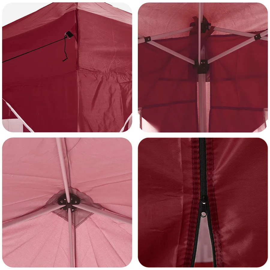 Tente de fête pop-up 192 x 192 x 245 cm Bordeaux - 12
