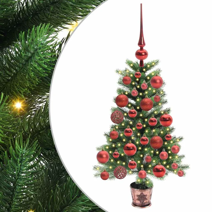 Sapin de Noël avec 150 LED avec support Vert 65 cm PE - 2
