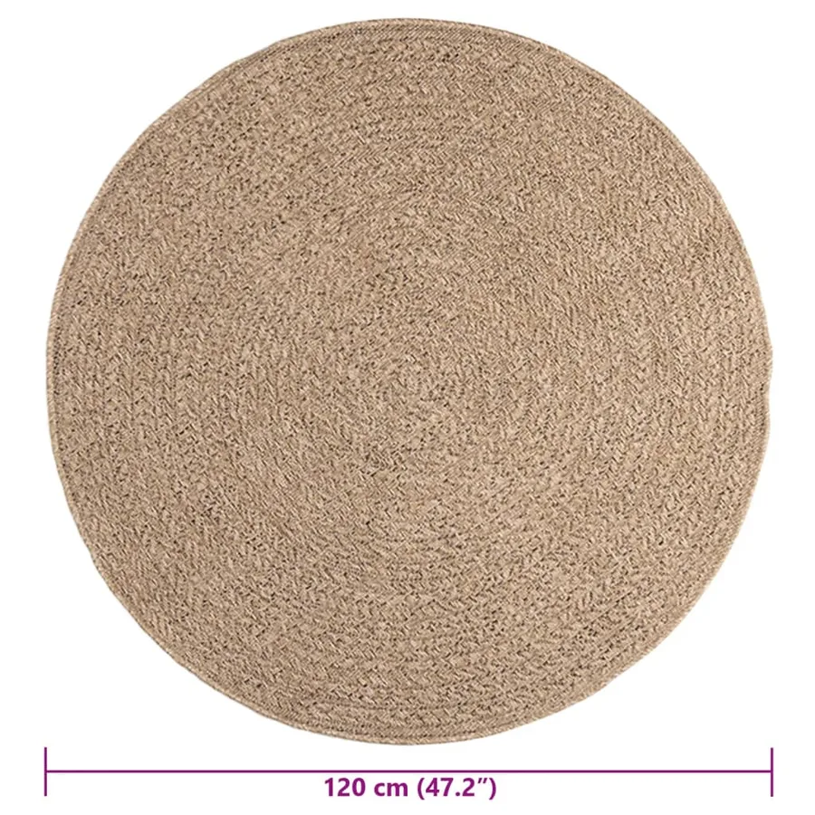 Tapis 120 cm aspect jute intérieur et extérieur - 9