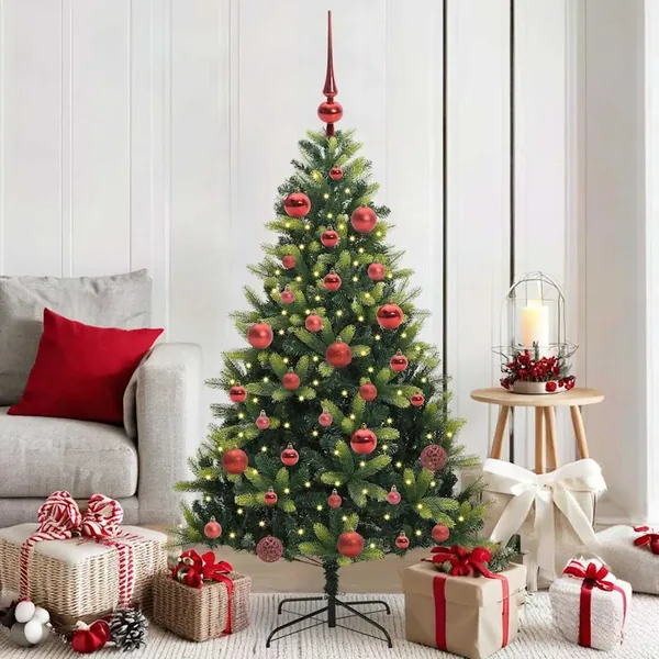 Arbre de Noël artificiel à charnières 150 LED Vert 150 cm