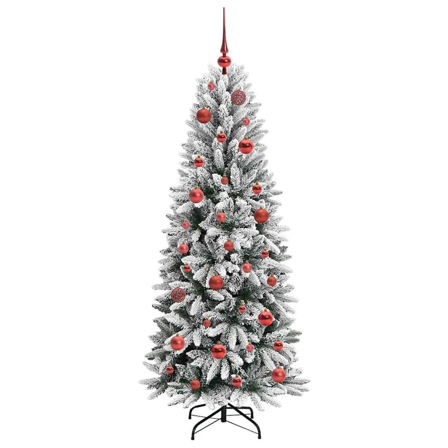 Sapin de Noël artificiel avec 150 LED avec support Blanc 150 cm - 4